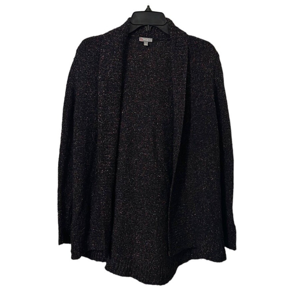 Talbots Women's Black/Multicolor Knitted Wool Cardigan Size‎ S